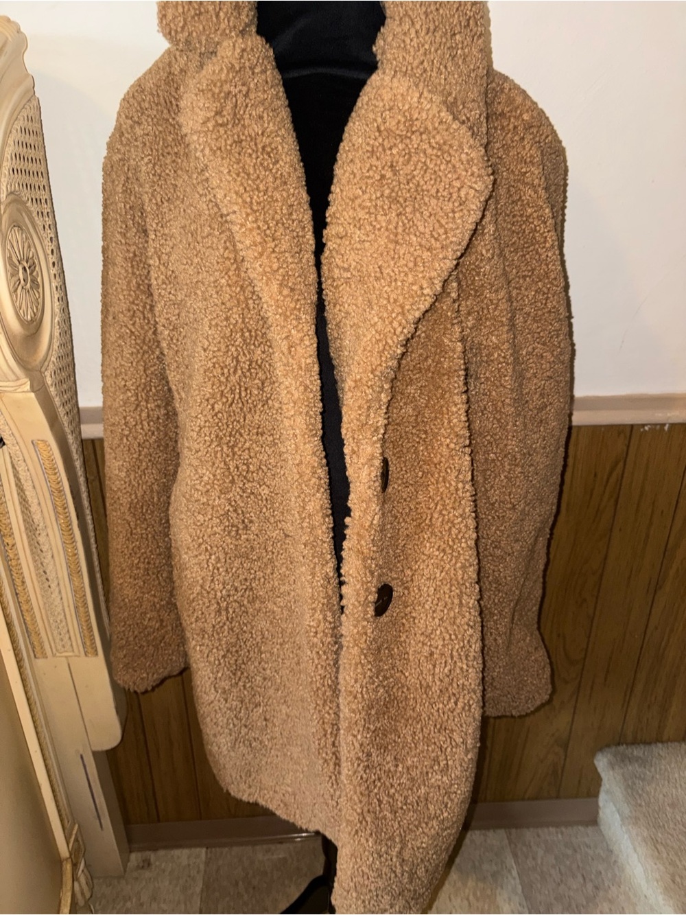 LIZ CLAIBORNE  Women's X-Large Brown Faux Fur Coat Teddy Cozy Winter Sherpa